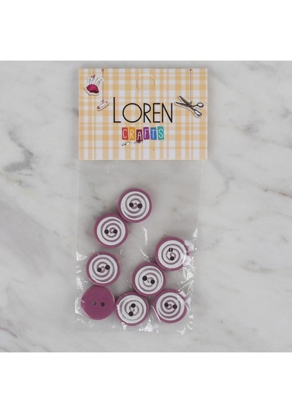 Loren Crafts vişne çürüğü 8 li yuvarlak düğme - 44