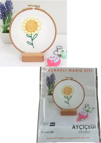 Nakış Kitleri Kasnaklı 8.6 X 6 cm Ayçiçeği