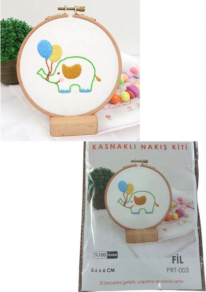 Nakış Kitleri Kasnaklı 8.6 X 6 cm Fil