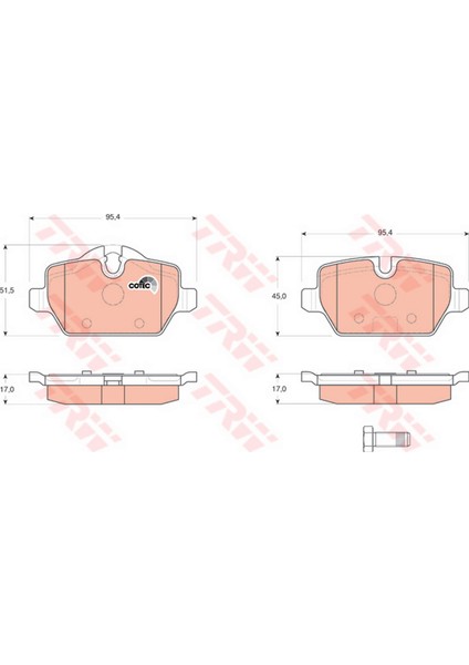 Mtxdpn Arka Balata Bmw E81 02-12 E87 04-12 F20 10 E90-E91-E92-E93 05 Mini R60 R61 10
