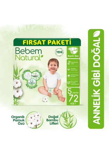 Bebek Bezi 5 Beden Junior Fırsat Paketi 72 Adet