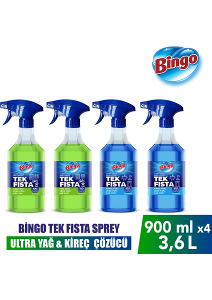 Sprey Yağ Çözücü 900 Mlx2 + Bingo Sprey Kireç Sökücü 900 Mlx2