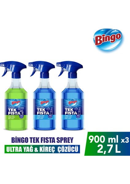 Sprey Yağ Çözücü 900 Mlx1 + Bingo Sprey Kireç Sökücü 900 Mlx2