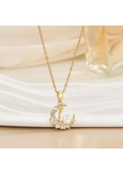 Yeni Kıdemli Işık Duygusu Lüks Mikro Set Zirkonya Bakır 18 Ayar Altın Kaplama Kolye Kolye Köprücük Kemiği Zinciri Takı ile Kadın Moda (Yurt Dışından)