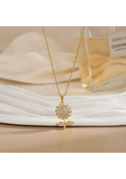 Yeni Kıdemli Işık Duygusu Lüks Mikro Set Zirkonya Bakır 18 Ayar Altın Kaplama Kolye Kolye Köprücük Kemiği Zinciri Takı ile Kadın Moda (Yurt Dışından)