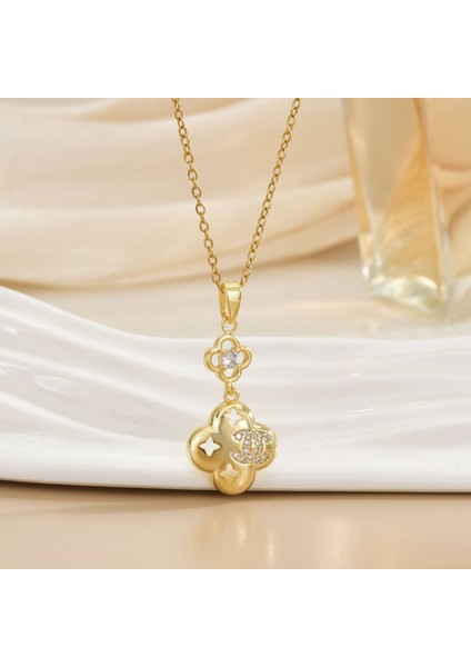 Yeni Kıdemli Işık Duygusu Lüks Mikro Set Zirkonya Bakır 18 Ayar Altın Kaplama Kolye Kolye Köprücük Kemiği Zinciri Takı ile Kadın Moda (Yurt Dışından)