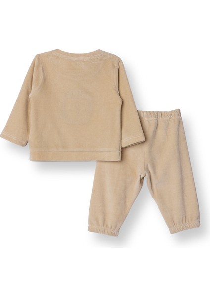 Erkek Bebek Kadife Pijama Takımı Bisiklet Yaka Uzun Kol Ribanalı Paça fiyatları