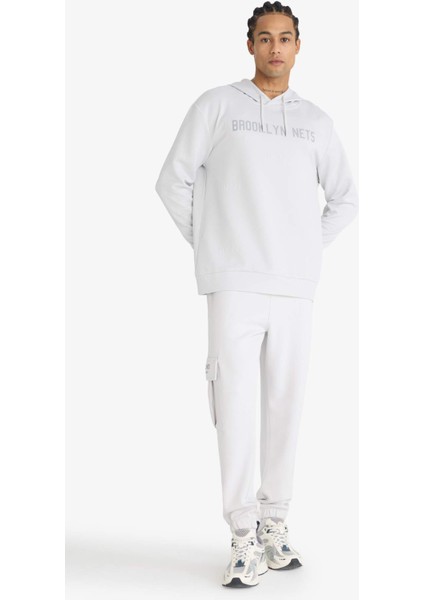 NBA Brooklyn Nets Standart Fit Kapüşonlu Jakarlı Sweatshirt C8916AX25AU fiyatları