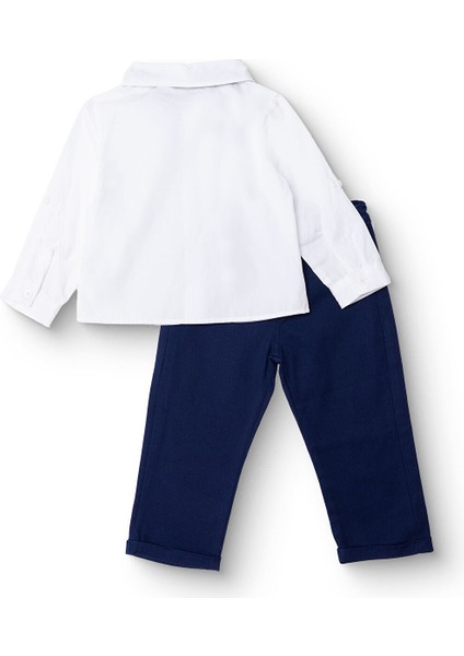 Erkek Bebek Gömlek-Pantolon Poplin Gömlek Yaka Reçme Paça fiyatları
