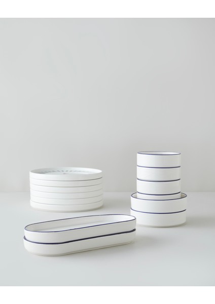 Amora Seramik Kahvaltı Takımı 14 Parça 6 Kişilik Lacivert-Kırmızı modelleri