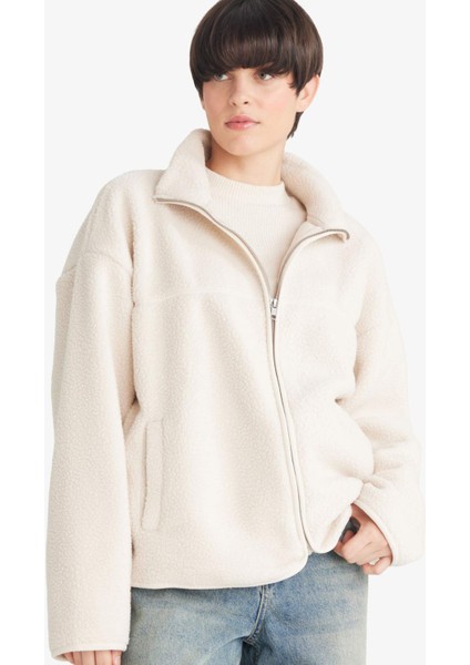 Relax Fit Yarım Balıkçı Yaka Welsoft Pelüş Hırka F4938AX25WN