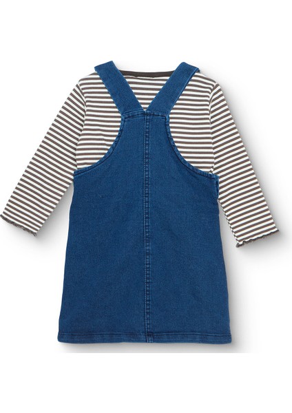 Kız Bebek Teddy Bear Elbise Tshirt Denim Bisiklet Yaka Uzun Kol fiyatları