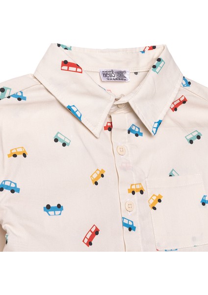 Erkek Bebek Gömlek-Pantolon Poplin Gömlek Yaka Uzun Kol Reçme Paça modelleri