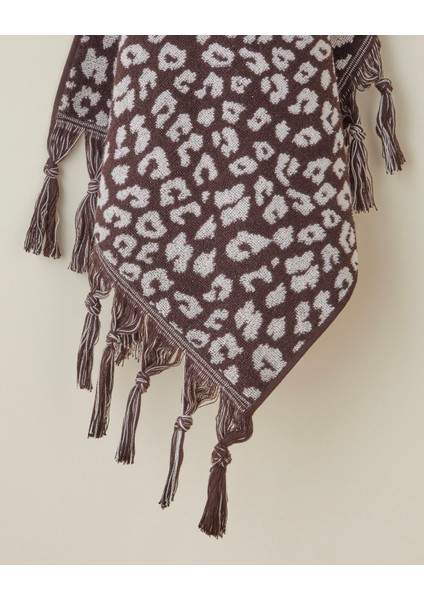 Noir Leopard Pamuk Püsküllü Yüz Havlusu 50X80 cm Ekru-Kahve fiyatları