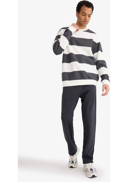 Regular Fit Beli Bağcıklı Düz Paça Eşofman Altı