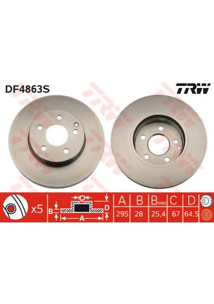 Mtxdpn Fren Diski Ön Mercedes W204 S204 C204 W212 S212 A207 R172