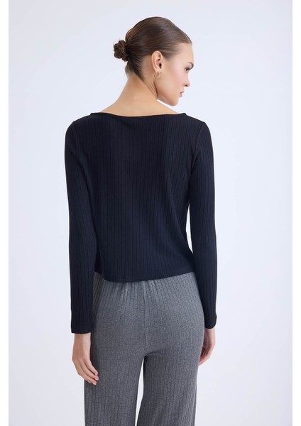 Kayık Yaka Uzun Kol Bluz indirimleri