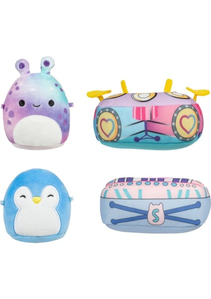 Micromallows Squishmallows Mini Yumuşak Peluş Oyuncak 2 Figür + 2 Aksesuar Figür Seti - 6 cm - Mod-2 modelleri