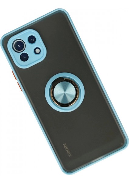Xiaomi Mi 11 Lite Kılıf Montreal Yüzüklü Silikon Kapak - Buz Mavi (K95) fiyatları