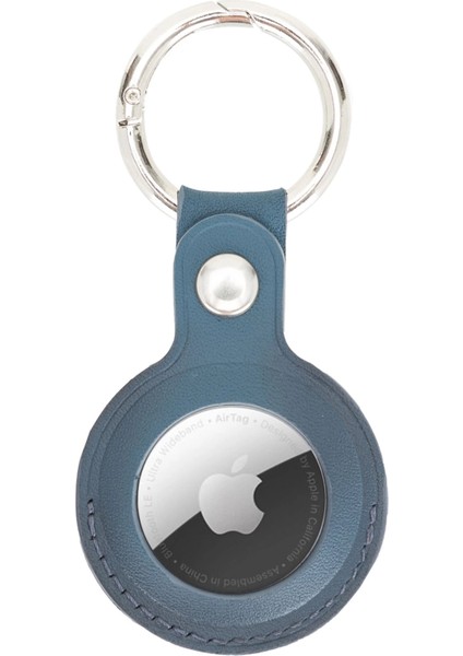 Apple Airtag Uyumlu Deri Anahtarlık, BRN4EF Mavi