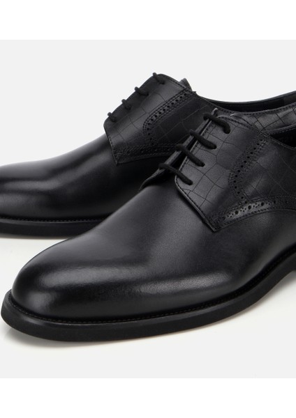 02AYH313810A100 ERKEK Deri Siyah Klasik Ayakkabı modelleri