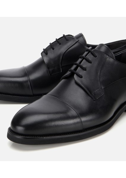 02AYH313820A100 ERKEK Deri Siyah Bağcıklı Klasik Ayakkabı modelleri