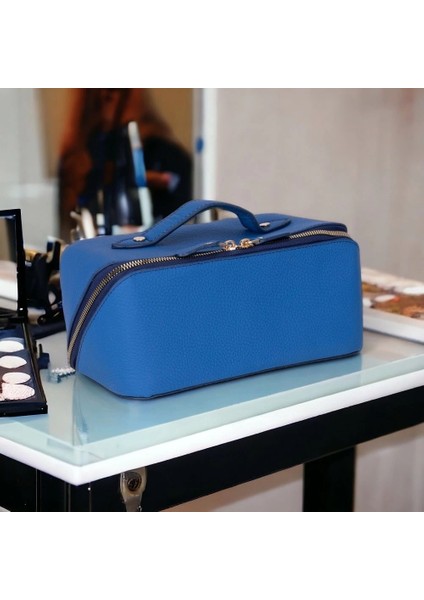 Ella Kadın Seyahat Kozmetik Bakım Makyaj Çantası Organizer Kobalt Mavi fiyatları