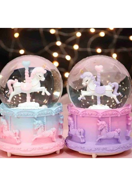 Unicorn Kar Küresi Işıklı Orta Boy Işıklı Müzikli