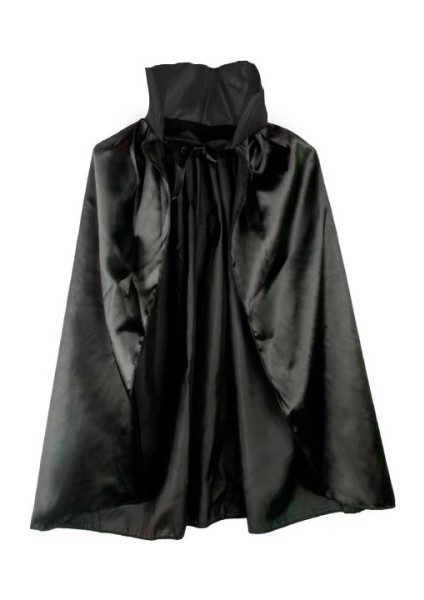 Siyah Renk Yakalı Halloween Pelerini 90 cm