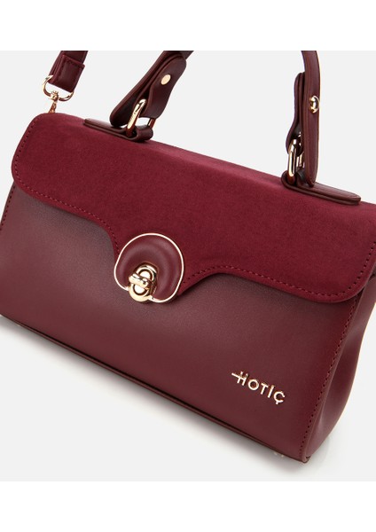 03CAH317140A780 KADIN Bordo Kilit Detaylı Omuz Çantası