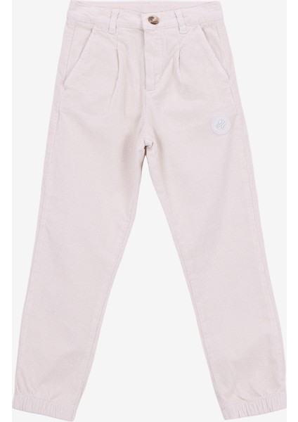 Lastikli Bel Düz Paça Krem Erkek Çocuk Pantolon D5WB-PNT3066