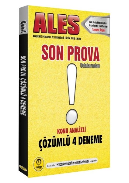 Tasarı Ales Son Prova 4 Çözümlü Deneme