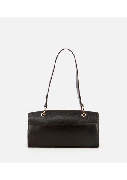 03CAH316340A480 KADIN Deri Kahverengi Kilit Detaylı Omuz Çantası