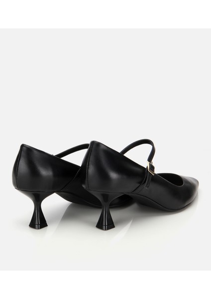01AYH317720A100 KADIN Deri Mary Jane Siyah Ince Bantlı Stiletto fırsatları