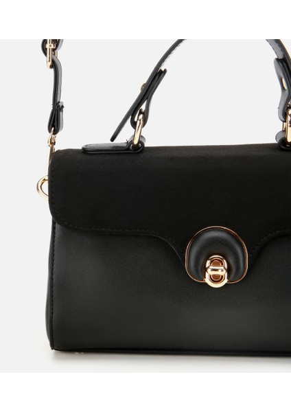03CAH317140A100 KADIN Siyah Kilit Detaylı Omuz Çantası modelleri