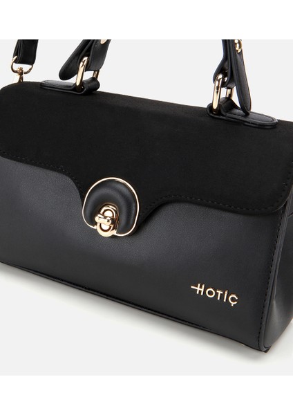 03CAH317140A100 KADIN Siyah Kilit Detaylı Omuz Çantası