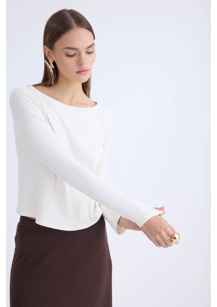 Kayık Yaka Uzun Kol Bluz indirimleri