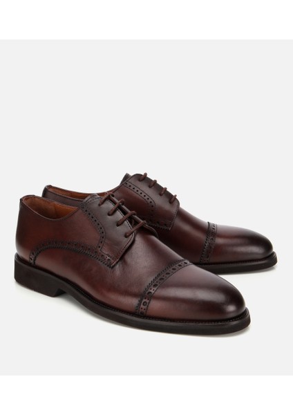 02AYH313830A480 ERKEK Deri Kahvrengi Işlemeli Klasik Ayakkabı fiyatları