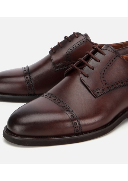02AYH313830A480 ERKEK Deri Kahvrengi Işlemeli Klasik Ayakkabı modelleri