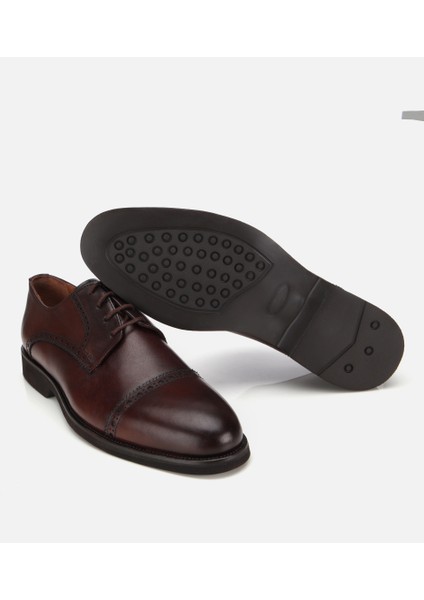 02AYH313830A480 ERKEK Deri Kahvrengi Işlemeli Klasik Ayakkabı