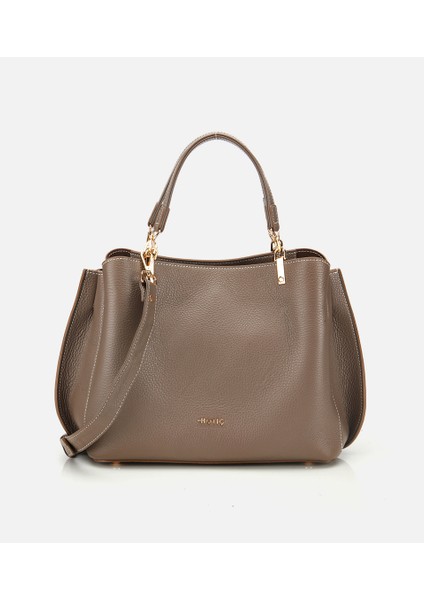 03CAH316700A450 KADIN Deri Vizon Fermuarlı Omuz Çantası