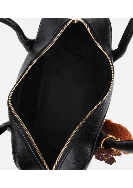 03CAH316890A100 KADIN Siyah Charm Detaylı Omuz Çantası