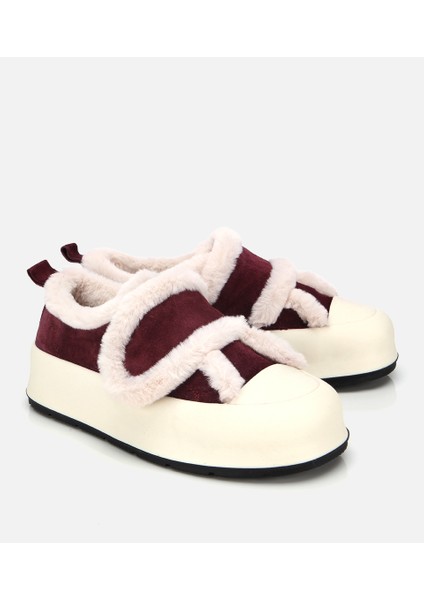 01AYH316800A780 KADIN Süet Deri Bordo Içi Kürklü Kalın Bantlı Spor Ayakkabı fiyatları