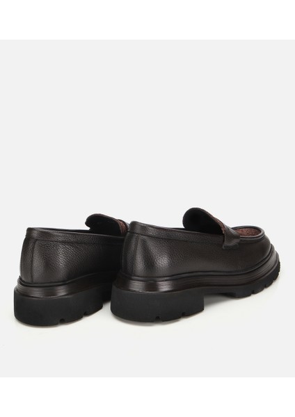 02AYH312340A480 ERKEK Deri Kahverengi Kırçıllı Yüksek Tabanlı Klasik Loafer fırsatları
