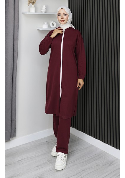 Fermuarlı Eşofman Takım 3044-16 Bordo fiyatları