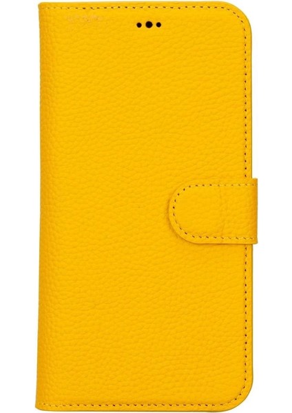 Apple iPhone 15 Plus Uyumlu Deri Cüzdanlı Kılıf Mwwn FL12 Sarı fırsatları