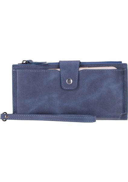 Lozan Hanger 6.5 Inch Uyumlu Deri Kartlıklı Kılıf Antik Mavi