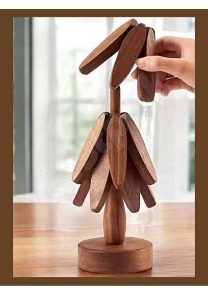 (Akasya Rengi) Ağaç Şeklinde Bambu Nihale -- Pratik Katlanır Nihale - Bambu Bardak Altlığı fiyatları