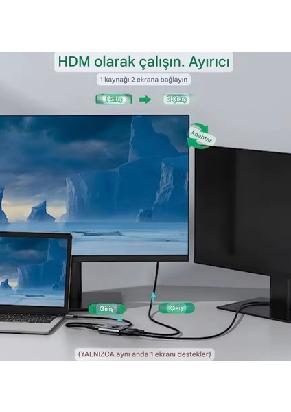 4K Ultra Hd Splitter Ayırıcı 2 Giriş 1 Çıkış 4K 60Hz HDMI Switcher Splitter Ce Lisanslı Orjinal Pc Dizüstü Hdtv Xbox Ps4 Ps5 Tv Macbook