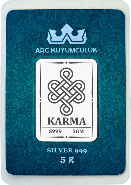 999 Ayar Gümüş ile Tasarlanmış Karma Temalı Hediyeye Özel 5 Gram Gümüş Külçesi-736